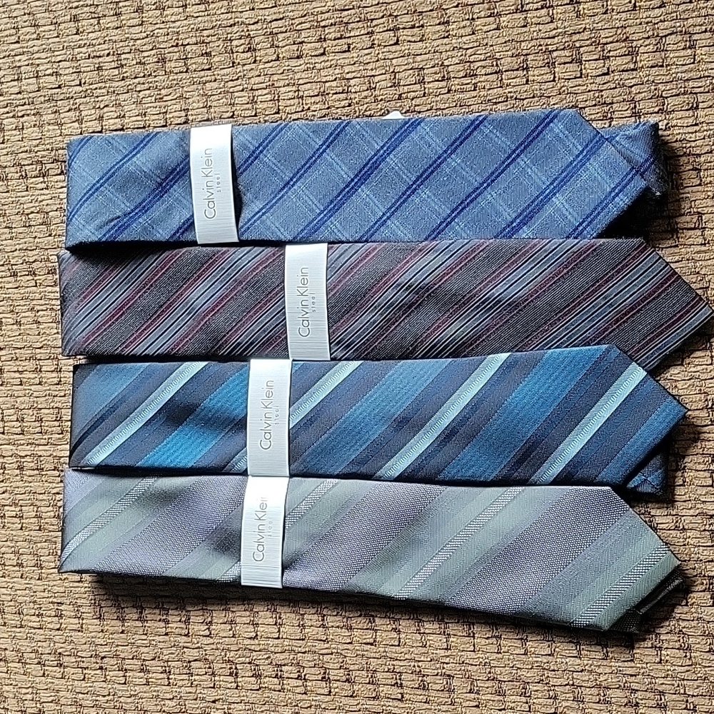 Set Of 4 Calvin Klein Steel ties, silk & viscose blend